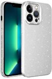 iPhone 13 Pro Max Kılıf Kamera Korumalı Simli Parıltılı Lüks