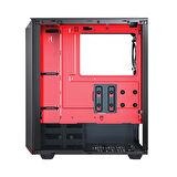 Phanteks Eclipse P300 Mid Tower Bilgisayar Kasası, Temperli Cam - Kırmızı/Siyah