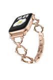 ​​​Apple Watch Ultra 49mm Metal Taşlı Gövde Koruma Halka Tasarım Kordon