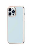 Apple iPhone 14 Pro Kılıf Kamera Korumalı Altın Kenar Tasarım Silikon