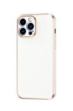Apple iPhone 14 Pro Kılıf Kamera Korumalı Altın Kenar Tasarım Silikon