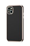 Apple iPhone 14 Kılıf Kamera Korumalı Altın Kenar Tasarım Silikon