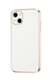 Apple iPhone 14 Kılıf Kamera Korumalı Altın Kenar Tasarım Silikon