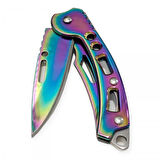 Kemer Klipsli Alaska Gökkuşağı Paslanmaz Çelik Cep Çakısı 15 CM 