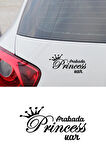 Arabada Prenses Var Araba Oto Sticker Yapıştırması Sİyah Renk Etiket