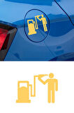 Depo Yakıt Kapağı Oto Sticker Araba Sticker Sarı Oto Sticker  15cm
