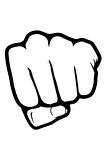 EL Sıkmış Şekilde Duran Yumruk El Araç Stickerları 15cm Sİyah