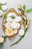 Yapay Çiçek Altın Renk Gala Eva Malzeme Cala Flower 8li Demet