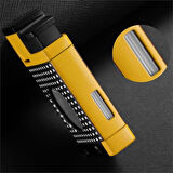 CM0650 3 Jet Torch Kesicili Puro Çakmağı Sarı