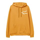 Gull Baskılı Hoodie-Portakal