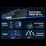 Biwin BD5UD16G48C40 16GB DDR5 4800MHz 1Rx8 Masaüstü Ram