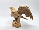 Ahşap Oymalı Yırtıcı Kuş Dekorasyon Ürünü Masaustu Dekoratif 13CM