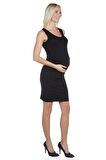 LuvmaBelly  Maternity 5007 Düz Siyah Büzgülü Hamil