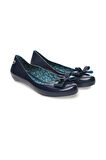 Mel By Melissa  Pop Bow 32132 Lacivert PVC Babet Kurdele Dataylı Kadın Ayakkabı 