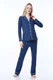 Luvmabelly MYRA9551 Düğmeli Biyeli Hamile Pijama T