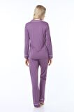Luvmabelly MYRA9552 Düğmeli Biyeli Hamile Pijama T