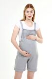 Luvmabelly MYRA6200 - Gri Hamile Şort Salopet