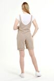 Luvmabelly MYRA6201 - Bej Hamile Şort Salopet
