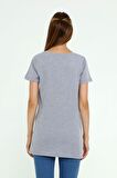 Luvmabelly MYRA2044 - Hamile Tshirt V yaka - Gri