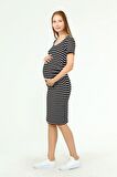Luvmabelly MYRA5330 - Hamile Elbisesi Çizgili - Si