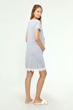 Luvmabelly MYRA9720 - Düğmeli Dantelli Cepli Hamil
