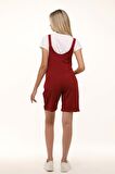 Luvmabelly MYRA6207 - Bordo Hamile Şort Salopet