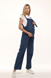 Luvmabelly MYRA6152 Kot Hamile Salopet -Mavi
