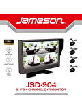 JAMESON JSD-904-9''-IPS 1024x600px-AHD KAMERA-4 KANAL-4 KAMERALI KAYITLI MONİTOR SETİ