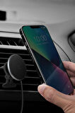 MagDrive 2in1 Izgara Klipsli ve Vantuzlu 15W Kablosuz Şarjlı Manyetik Magsafe Araç Tutucu - Siyah