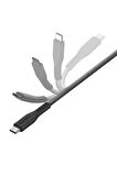 Flow 1M USB 3.2 GEN 2 240W Type-C to Type-C PD Hızlı Şarj Kablo - Siyah