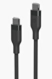 Helix 1.5M 100W Manyetik Katlanma Özellikli Type-C to Type-C PD Hızlı Şarj Kablo - Siyah