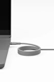 Helix 1.5M 100W Manyetik Katlanma Özellikli Type-C to Type-C PD Hızlı Şarj Kablo - Natural Grey