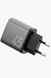 AmpCharger GaN45 2 Adet 45W Type-C Çıkışlı Hızlı Şarj Aleti - Koyu Gri