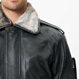 CAT3A Deri Pilot Montu Kül Siyahı YC no patch