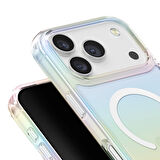Uniq Iridescia iPhone 17 Pro MagSafe Rainbow Kılıf - Beyaz
