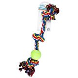 Köpek Oyuncağı Düğümlü Ve Tenis Toplu Kemik İpli 20 x11x3 Cm