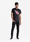 New Era Bisiklet Yaka Normal Kalıp DüzSiyah Erkek T-Shirt - NE96196FA14 Team Logo Tee Aricar