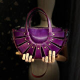 CARIDEA El Yapımı Hakiki Deri Kadın Çanta, Clutch, El Omuz Çantası v79