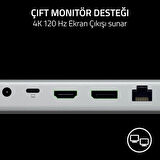 Razer Dock Mercury - USB 4 (14 Bağlantılı, Çift Ekran Destekli)