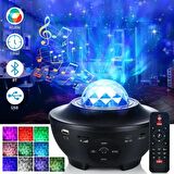 TechTic Starry Projektör Yıldız Gece Lambası Disko Topu Bluetooth USB Hoparlör Çocuk Odası Hediye 