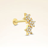 0,08 Karat Pırlanta Taşlı Yıldız Piercing