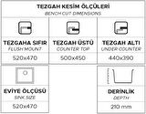 GRANİT EVİYE K012 GORDION 60 SİYAH (60 X 47,5)