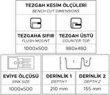 GRANİT EVİYE P005 TROYA 100 SİYAH (100 X 50)