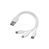 3 In 1 Usb Data Şarj Kablosu - Mikro Usb, 8 Pin Apple, Uyumlu Usb Type-C 