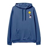 Astro-1  Baskılı Hoodie-Royal Mavi