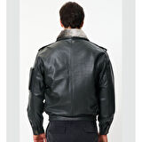 CAT3A Deri Pilot Montu Kül Siyahı YC