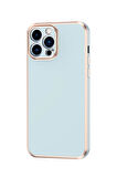 Apple iPhone 14 Pro Max Kılıf Kamera Korumalı Altın Kenar Tasarım Silikon