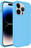 Apple iPhone 13 Pro Max Kılıf Magsafe Wireless Şarj Özellikli Pastel Renk Silikon Mat Kapak