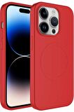 Apple iPhone 13 Pro Max Kılıf Magsafe Wireless Şarj Özellikli Pastel Renk Silikon Mat Kapak