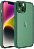Apple iPhone 14 Plus Kılıf Metal Kamera Korumalı Transparan Renkli Kapak